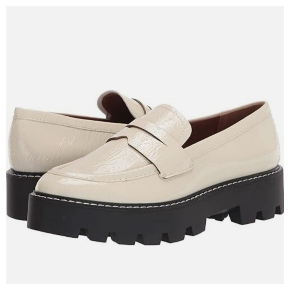Franco Sarto NWT Balin Lug Sole Chunky Loafer Putty White Size 5 M